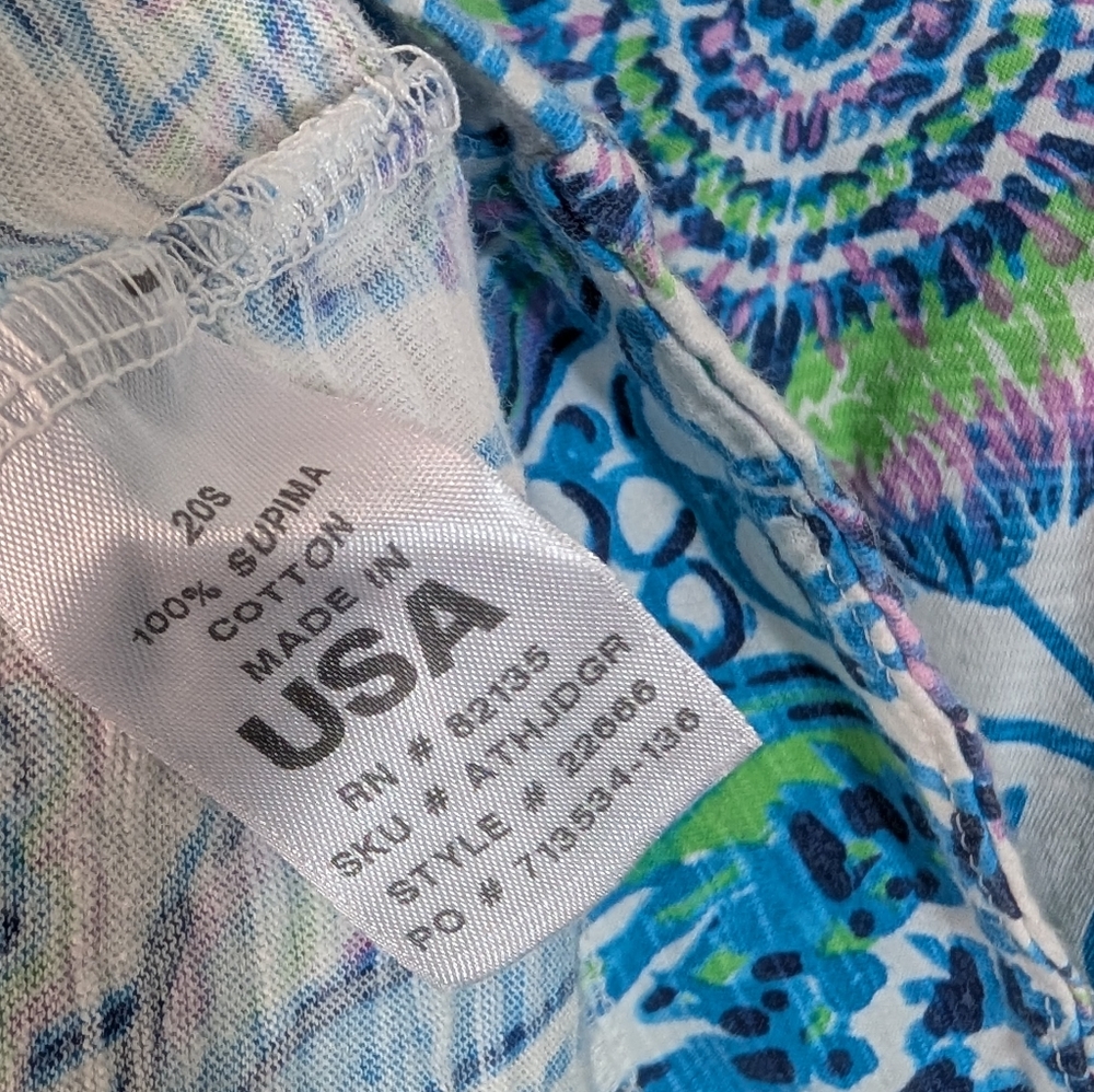 Fresh Produce Blue Tropic Gardens Print Supima Cotton Long Sleeve Tee Shirt - Picture 6 of 7